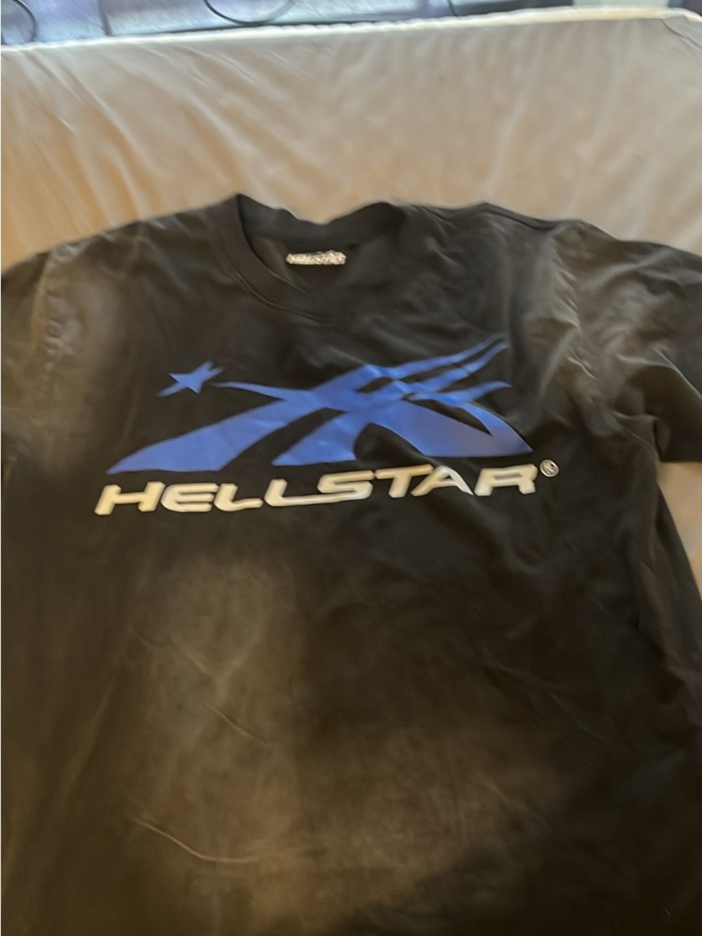 Kids Black Graphic Tee with Blue Logo